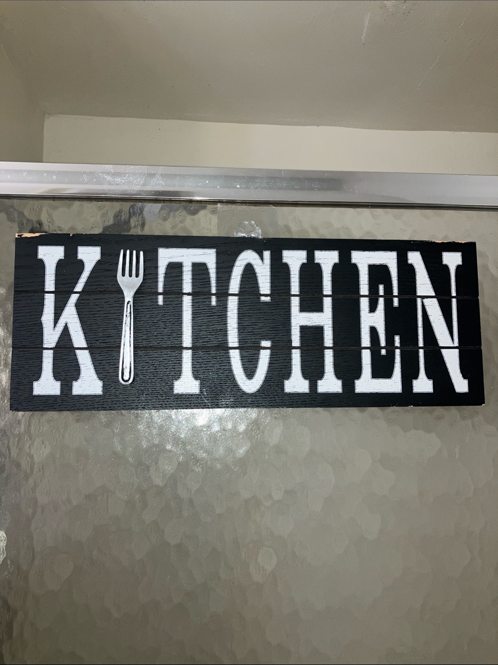 Black 'KITCHEN' Wall Plaque with 3D Fork Accent